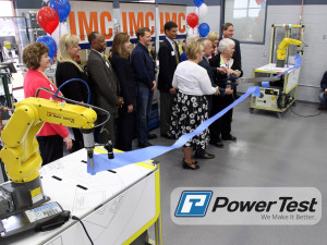 WCTC representatives and dignitaries officially cut the ribbon at the grand opening for the WCTC Integrated Manufacturing Center Monday, April 5, 2016.
